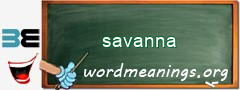 WordMeaning blackboard for savanna